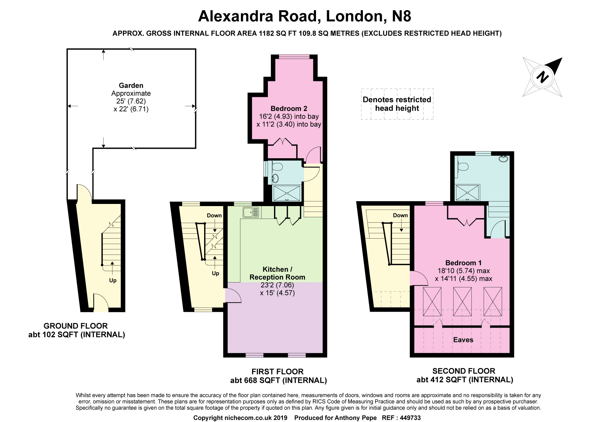 2 Bedrooms Flat to rent in Alexandra Road, Harringay, London N8