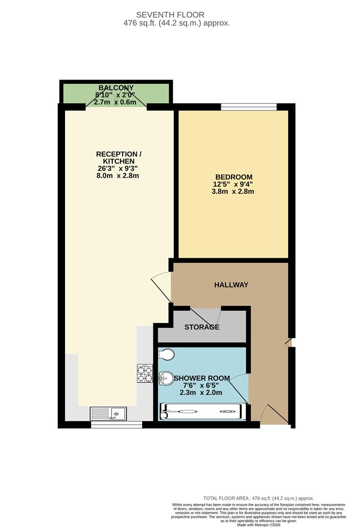 Flat 24, 1, Selborne Road, Walthamstow floorplan