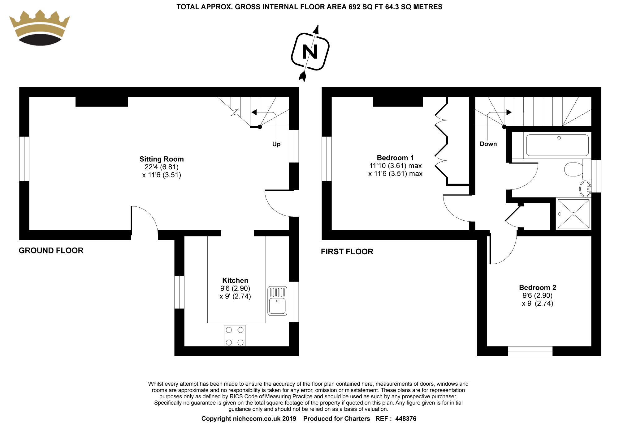 2 Bedrooms Semi-detached house for sale in Badshot Lea Road, Badshot Lea, Farnham, Surrey GU9