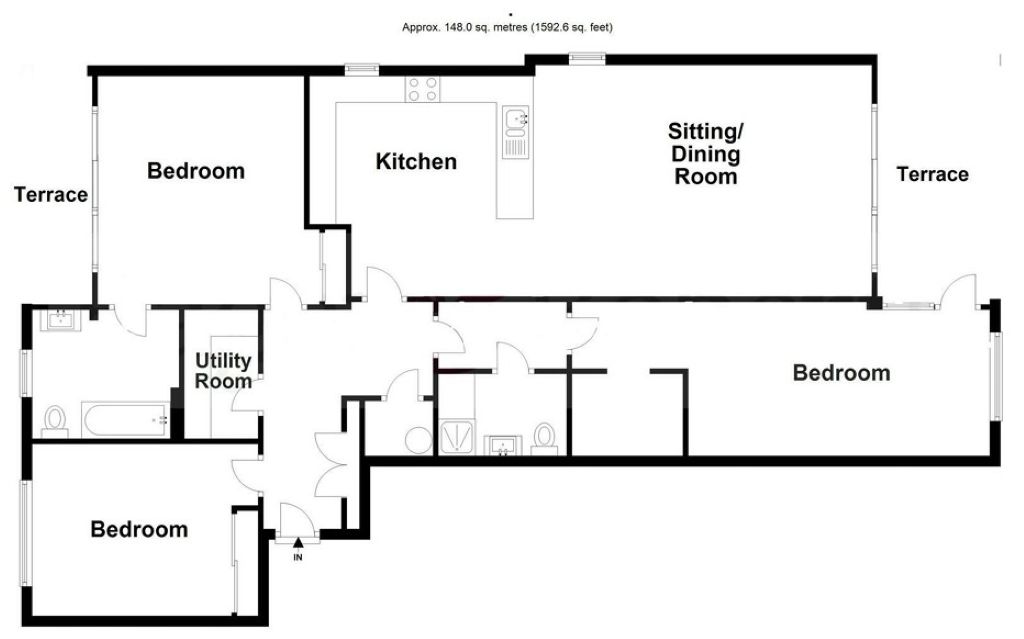 Flat 1, Waters Edge, 47, Claremont Road, Seaford floorplan