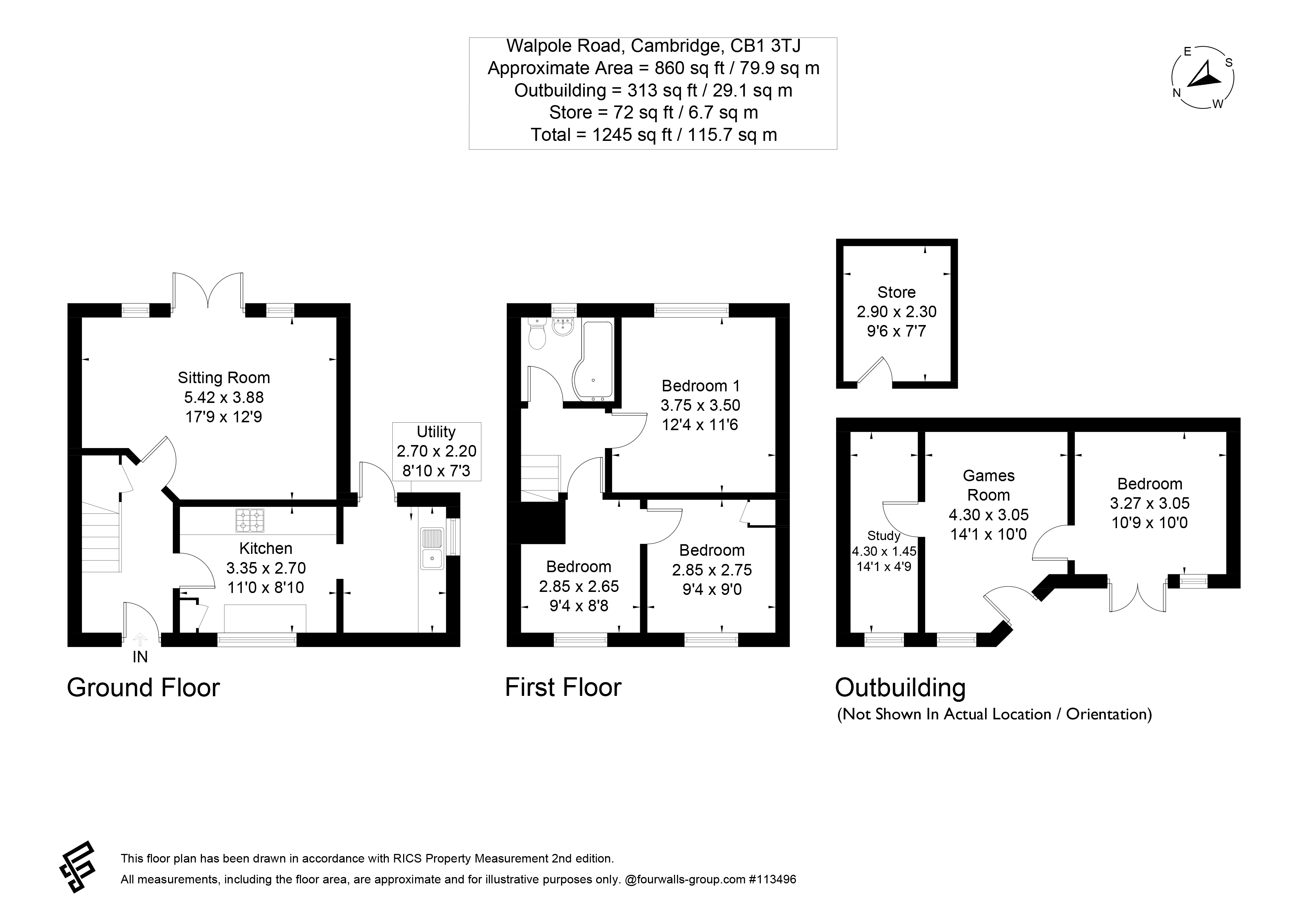 54, Walpole Road, Cambridge floorplan