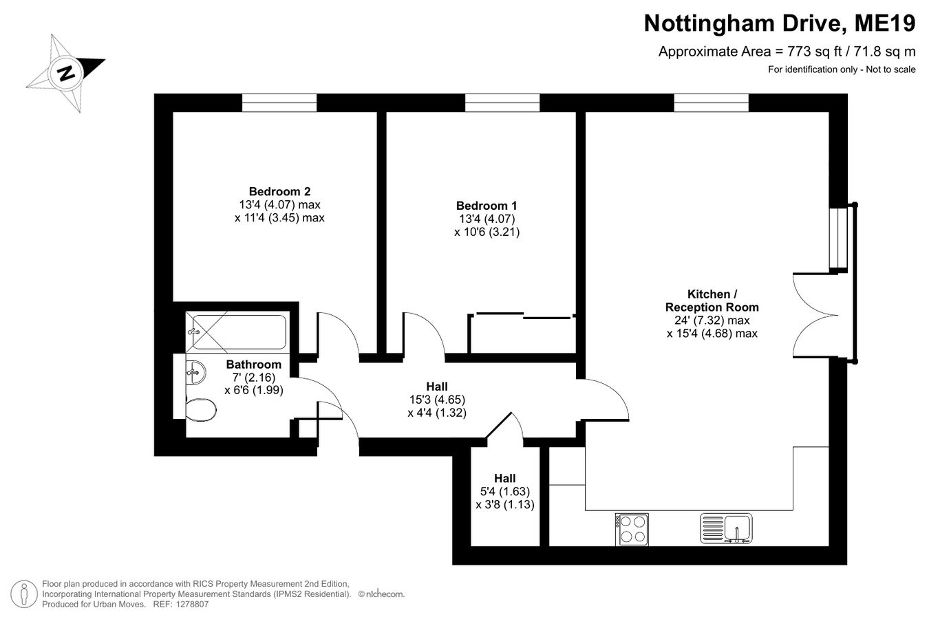 12, 1, Nottingham Drive, West Malling floorplan