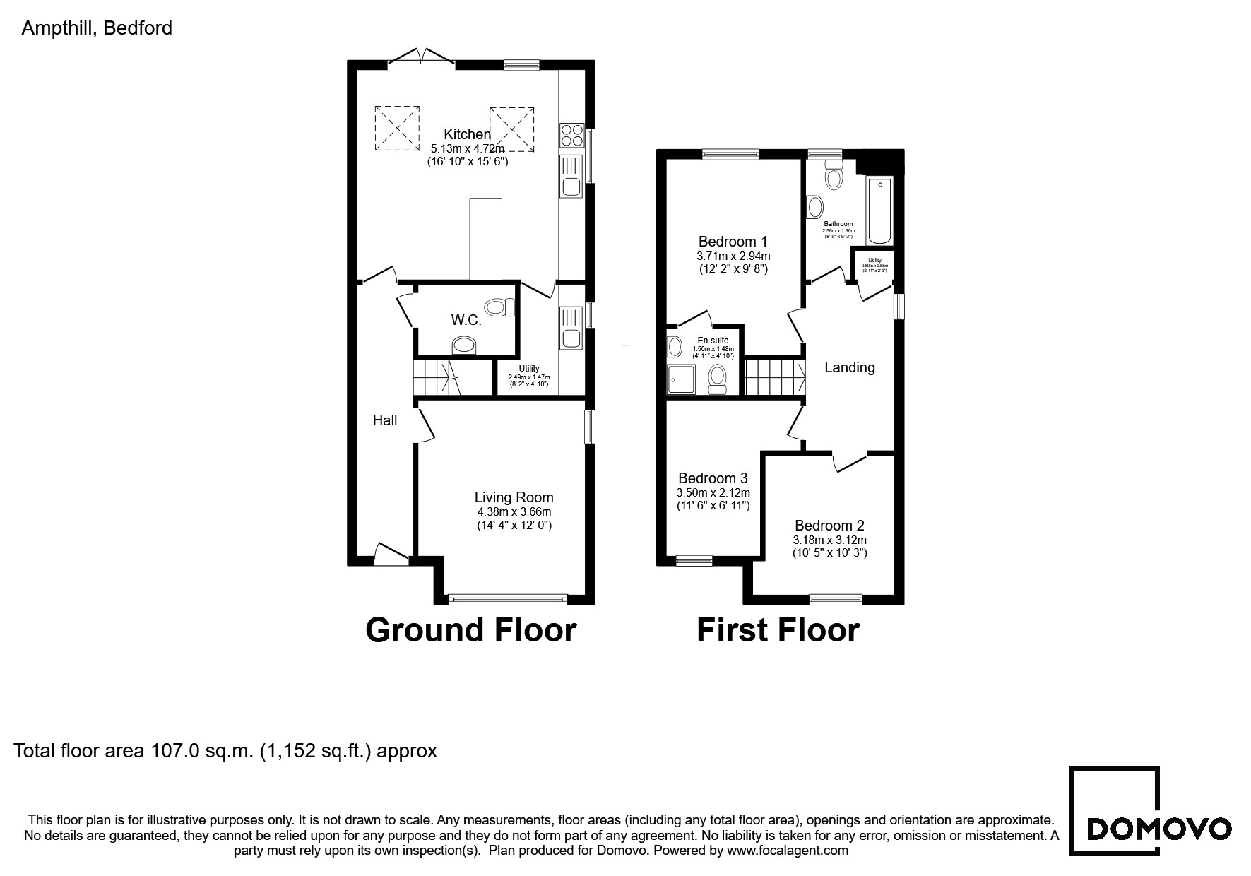 63, Elder Way, Ampthill floorplan