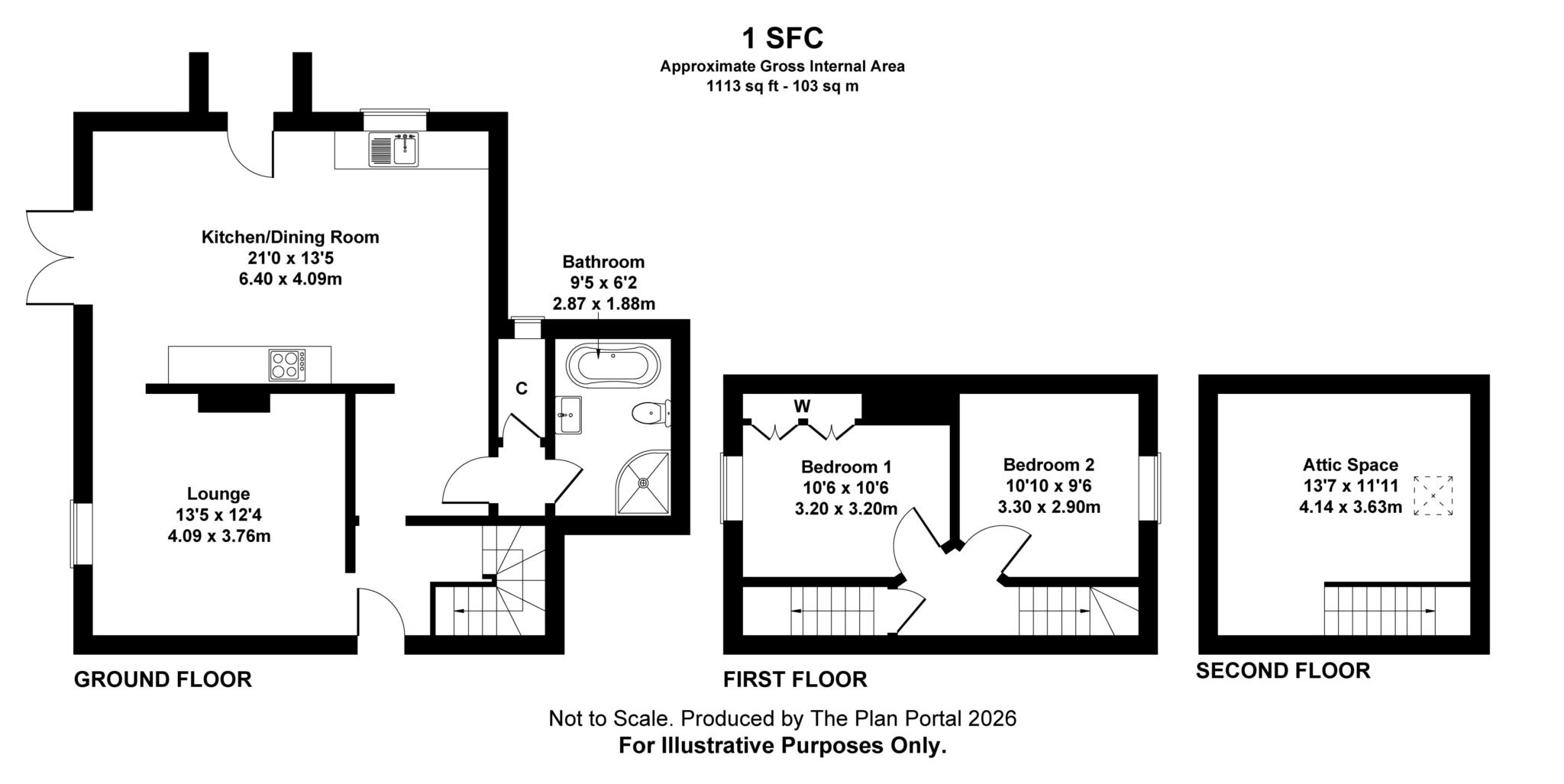 1, South Farm Cottages, Tarrant Hinton floorplan