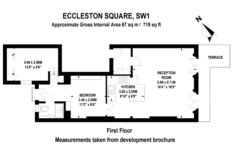 Flat 2, 13, Eccleston Square, London floorplan