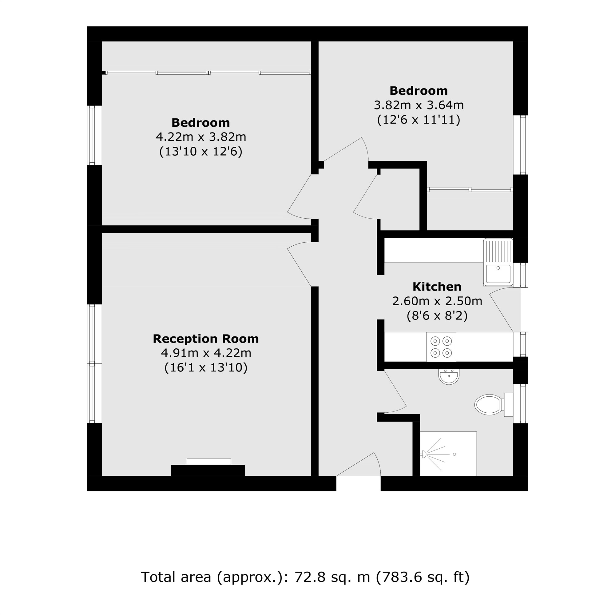Flat 42, Witley Court, Coram Street, London floorplan