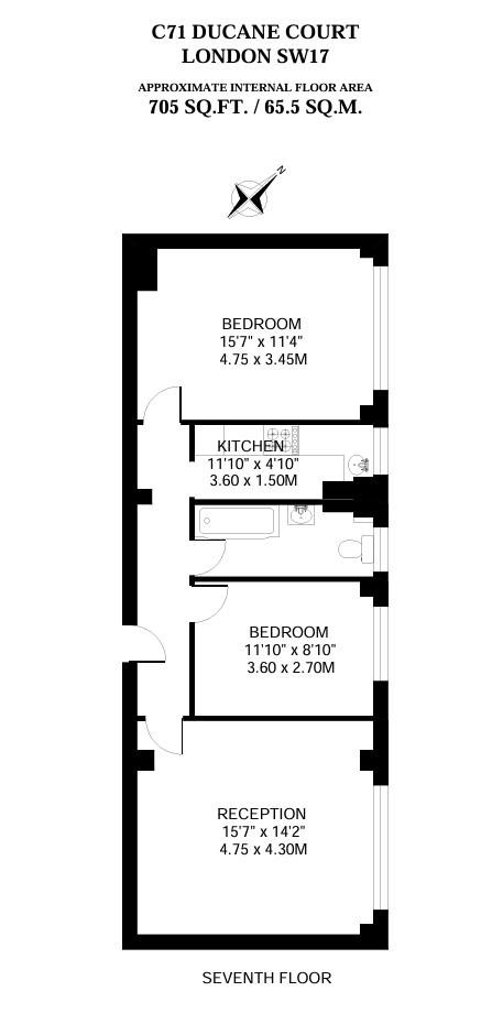 C71 Du Cane Court, Balham High Road, London floorplan