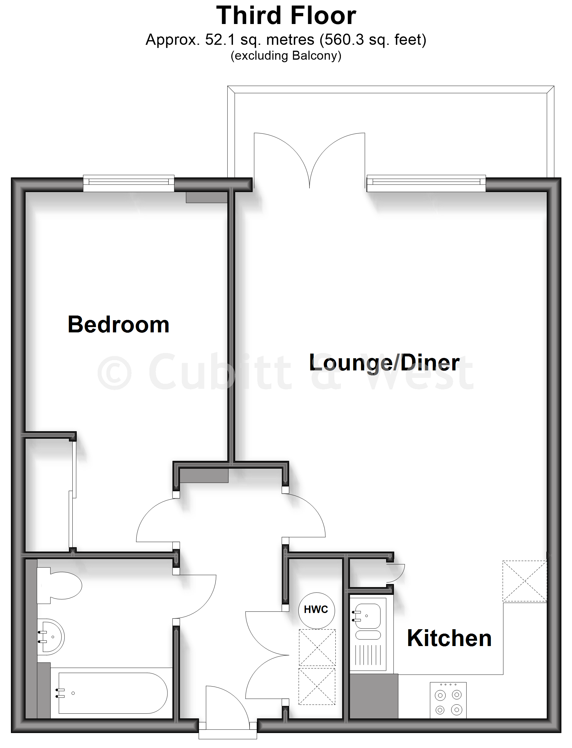 Apex Apartments, West Green Drive, Crawley floorplan