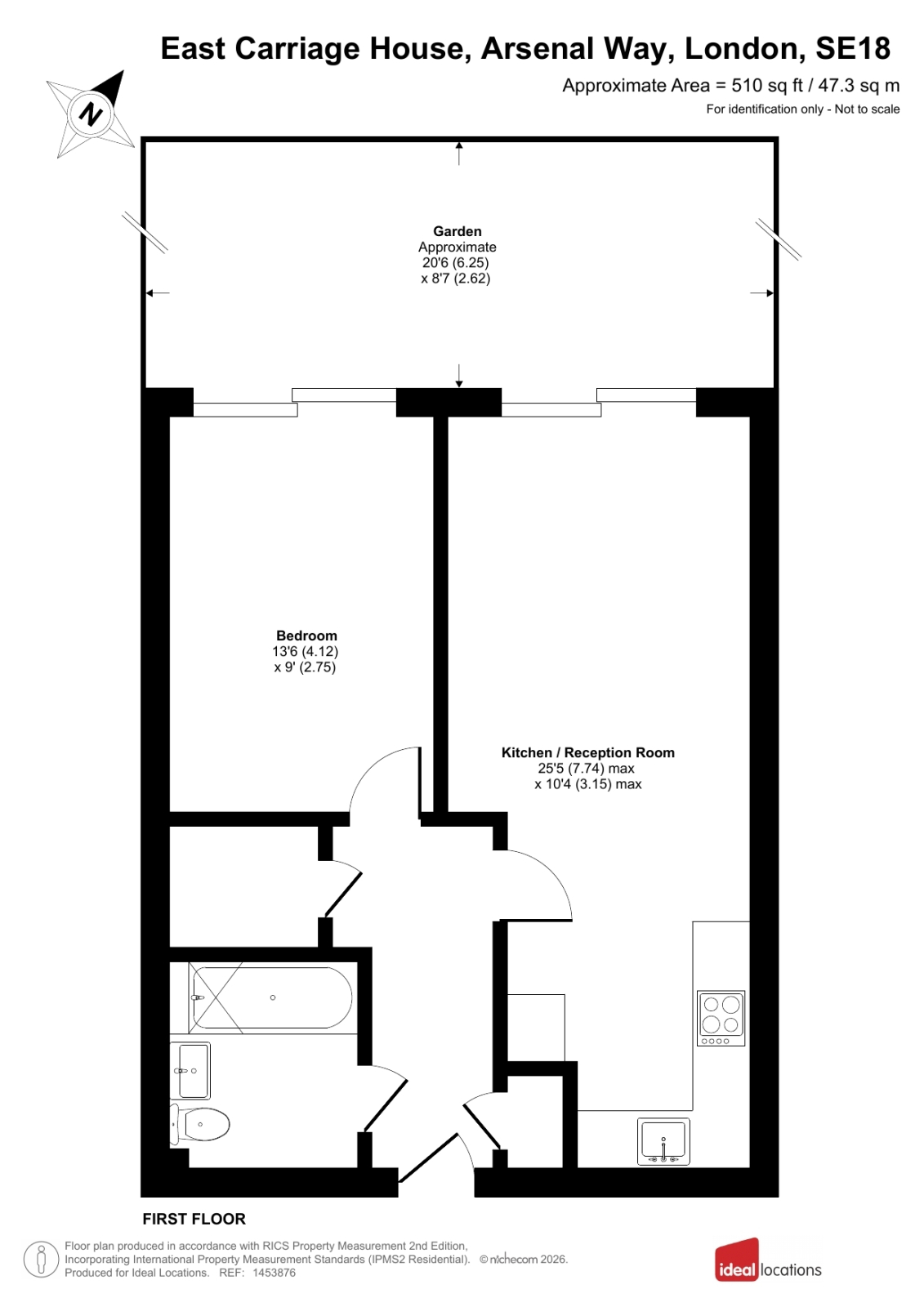 Flat 125 East Carridge House, Arsenal Way, London floorplan