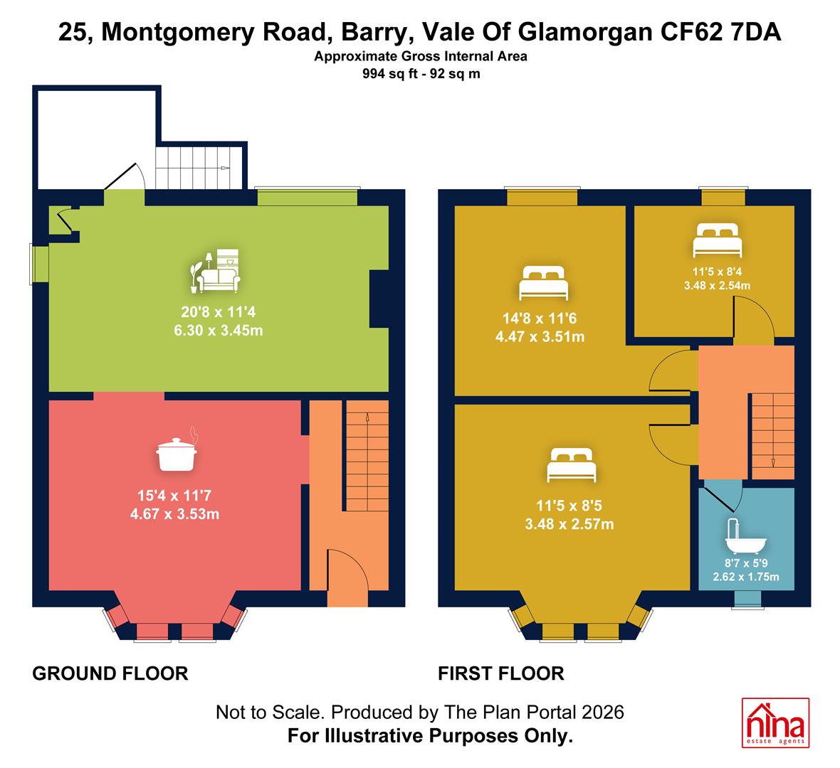 25, Montgomery Road, Barry floorplan
