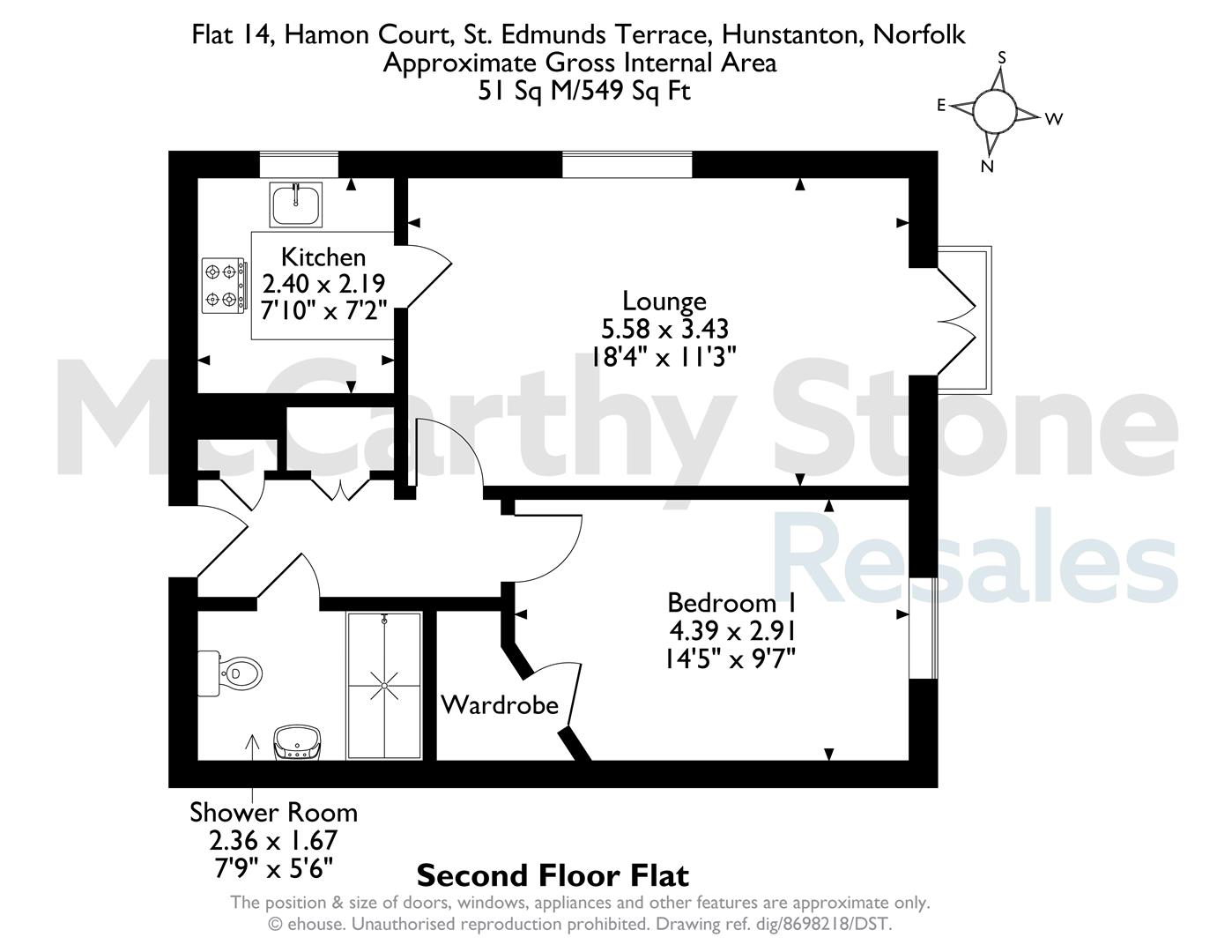 14 Hamon Court, 1 St. Edmunds Terrace, Hunstanton floorplan