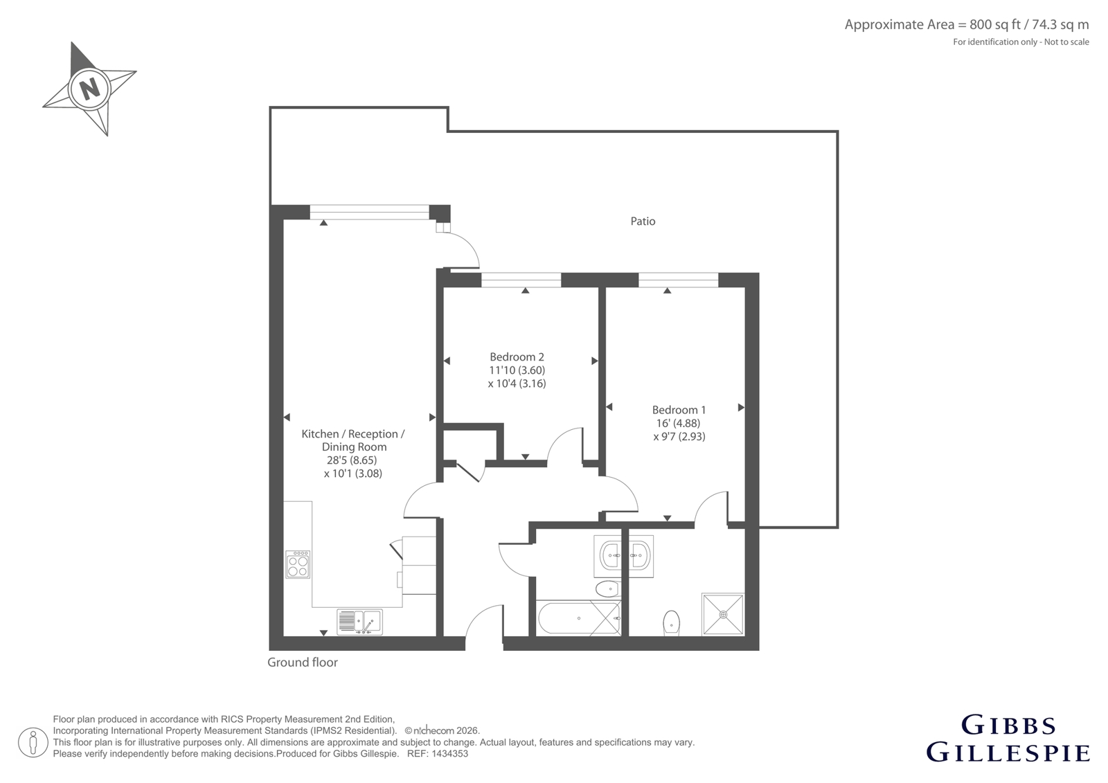 Flat 2, Burnett Court, 575, Victoria Road, Ruislip floorplan