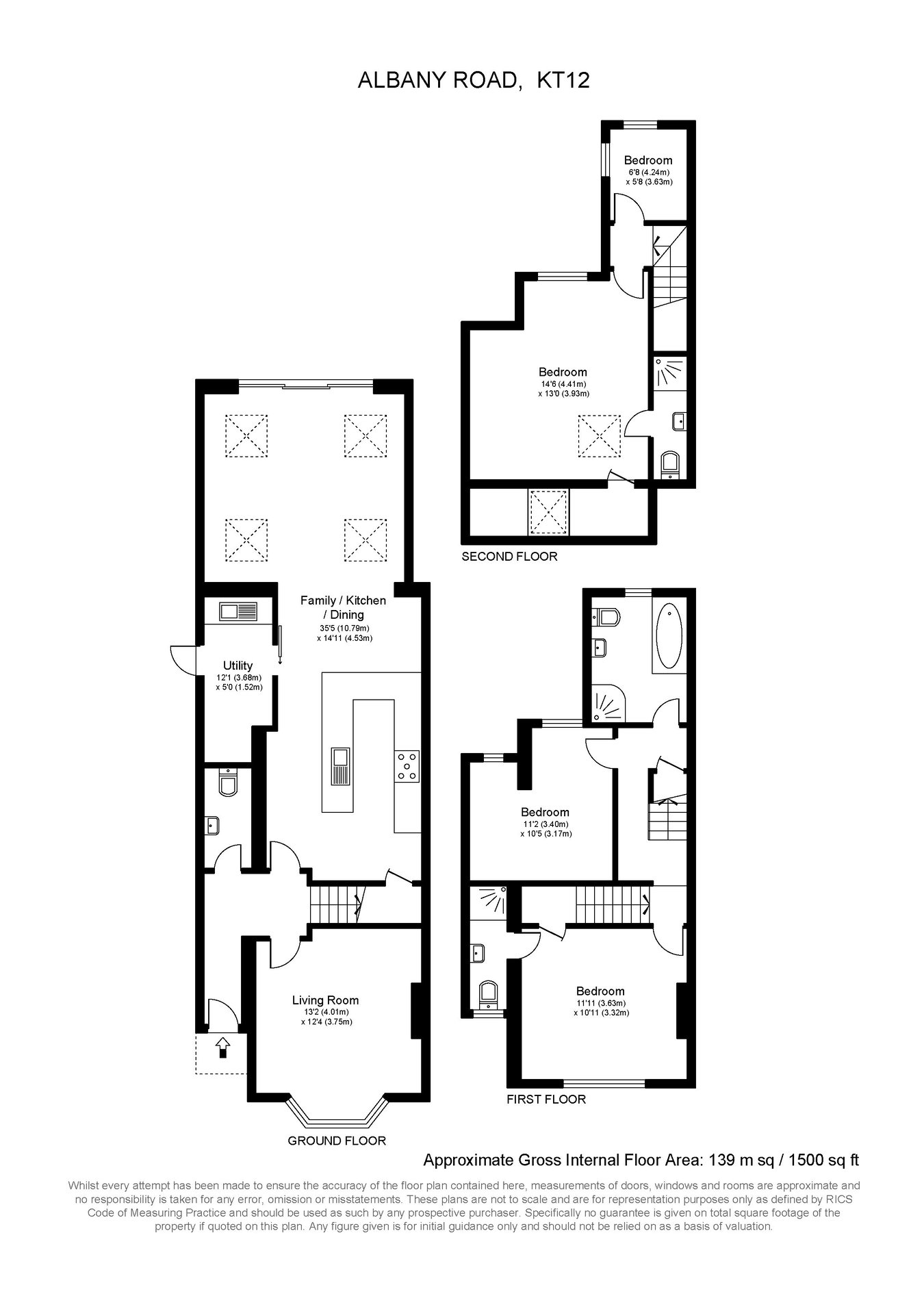 3, Albany Road, Hersham floorplan
