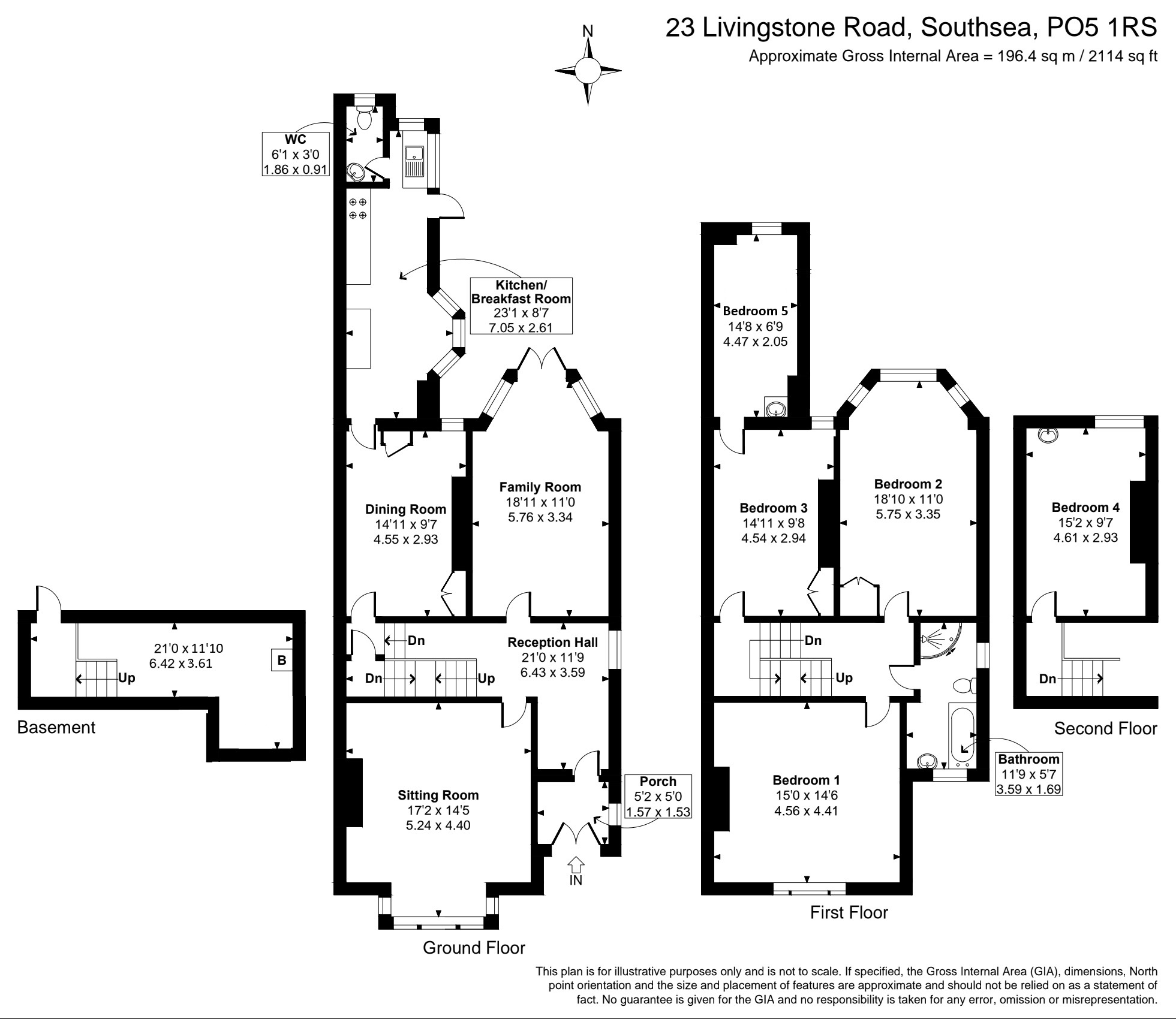 23, Livingstone Road, Southsea floorplan