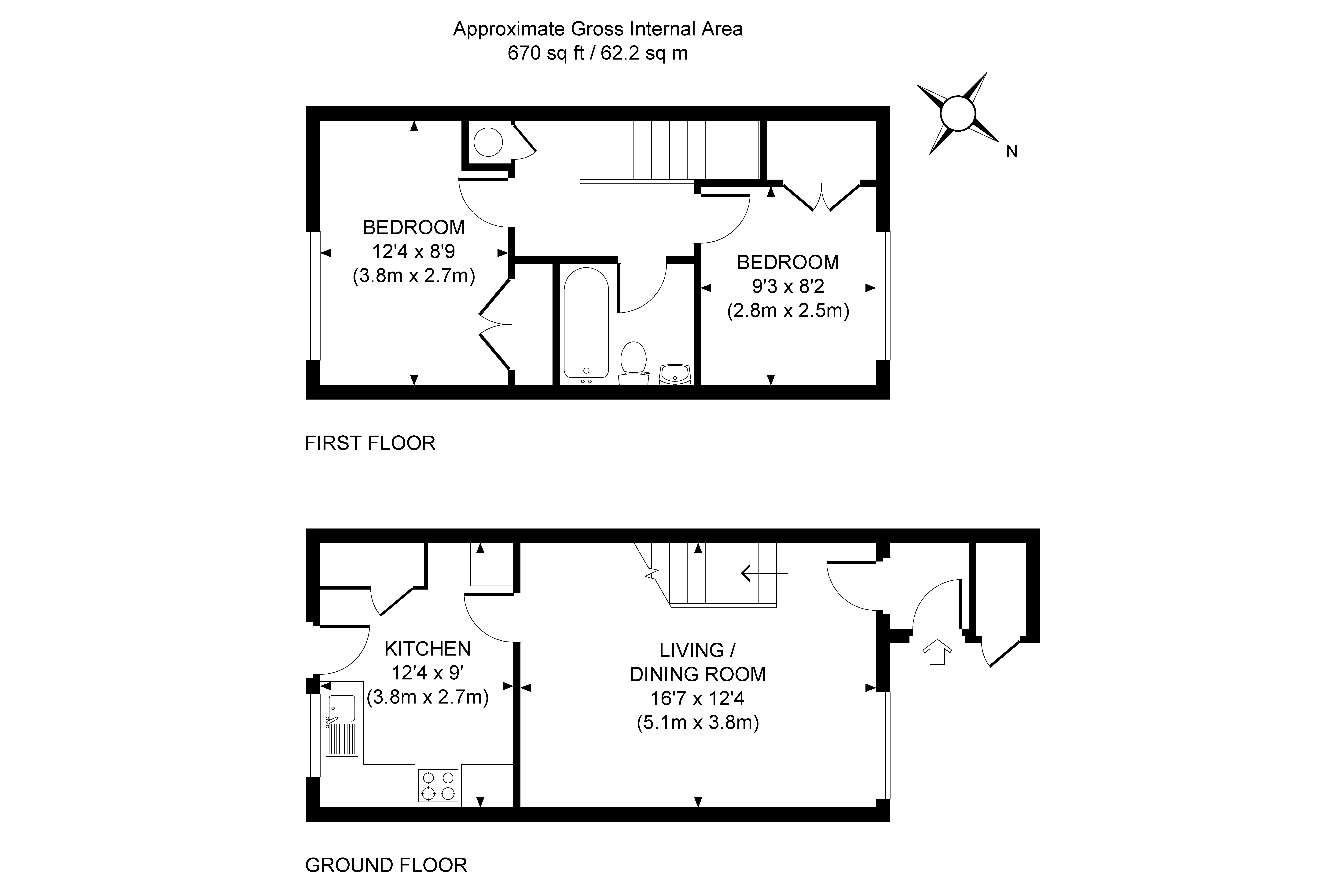 2 Bedrooms Terraced house for sale in Woking, Surrey GU21
