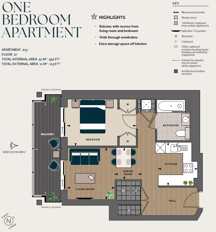 Plot 213 Wandsworth Mills, 106, Artisan Tower, London floorplan