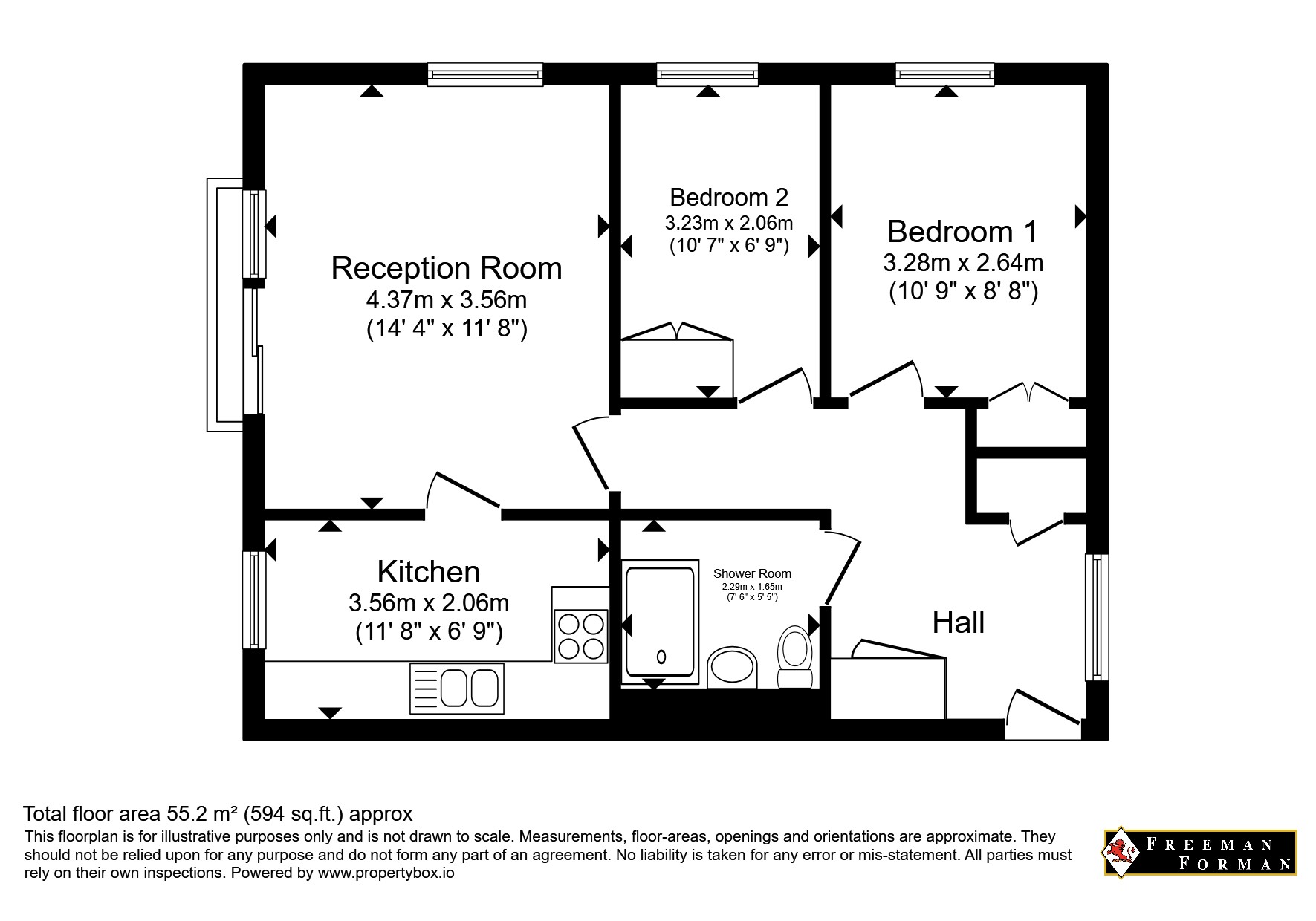 Flat 44, Delves House East,, Delves Close, Lewes floorplan