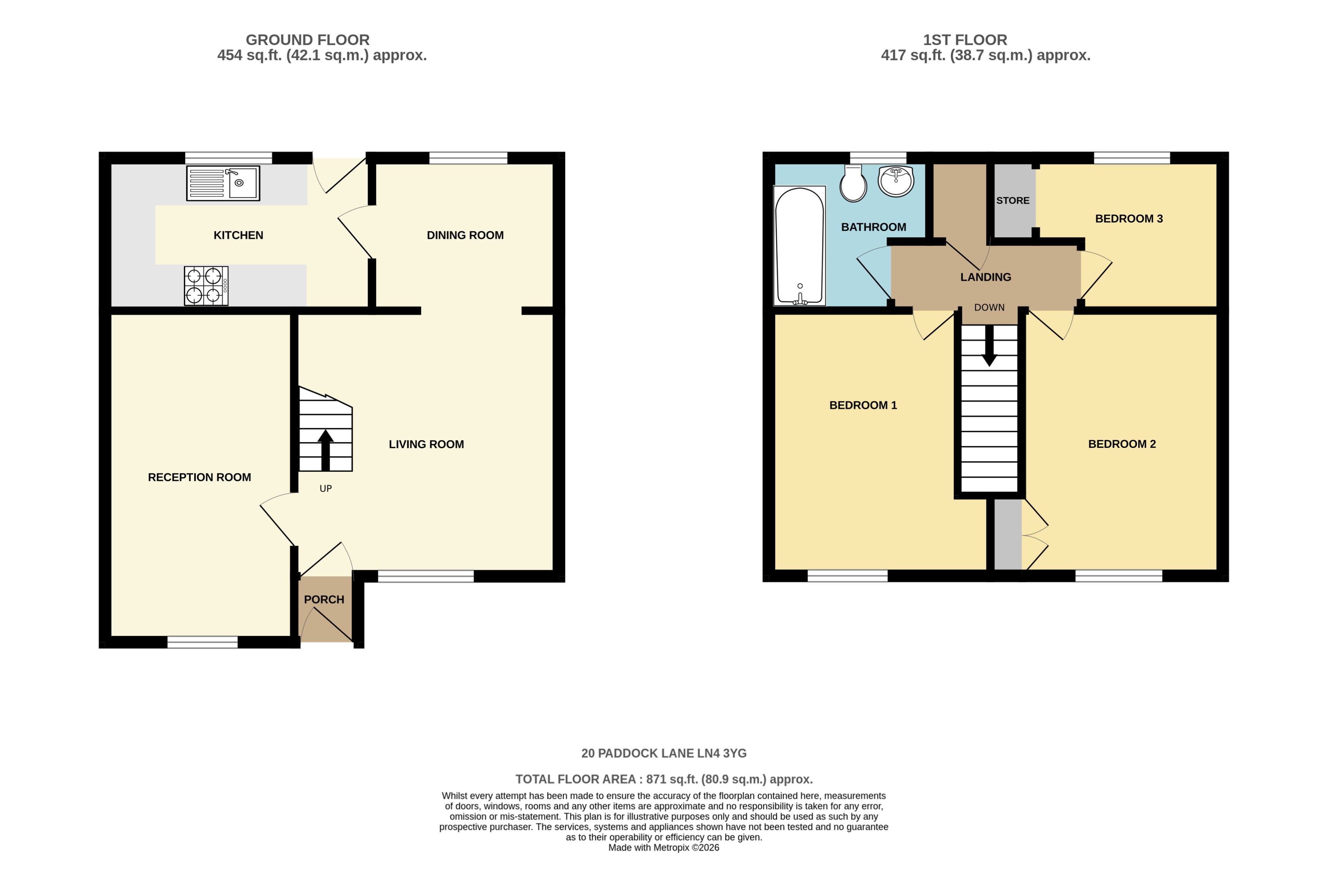 20, Paddock Lane, Metheringham floorplan