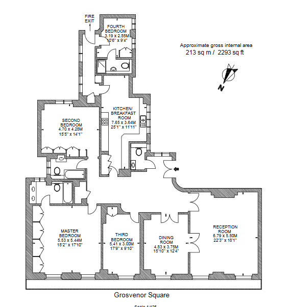 4 Bedrooms Flat to rent in Grosvenor Square, Mayfair, London W1K