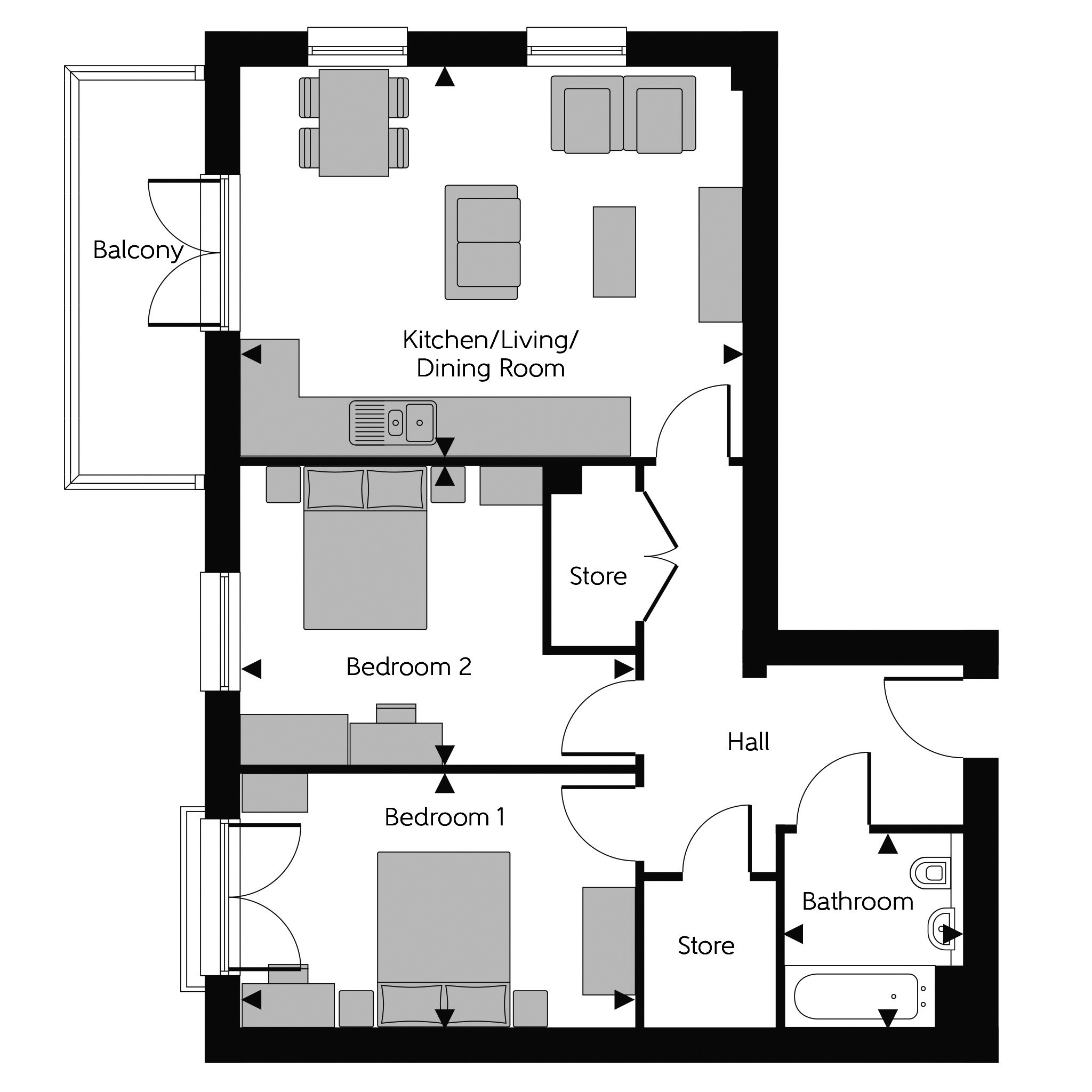 309, Washmill Gardens, Northfleet floorplan