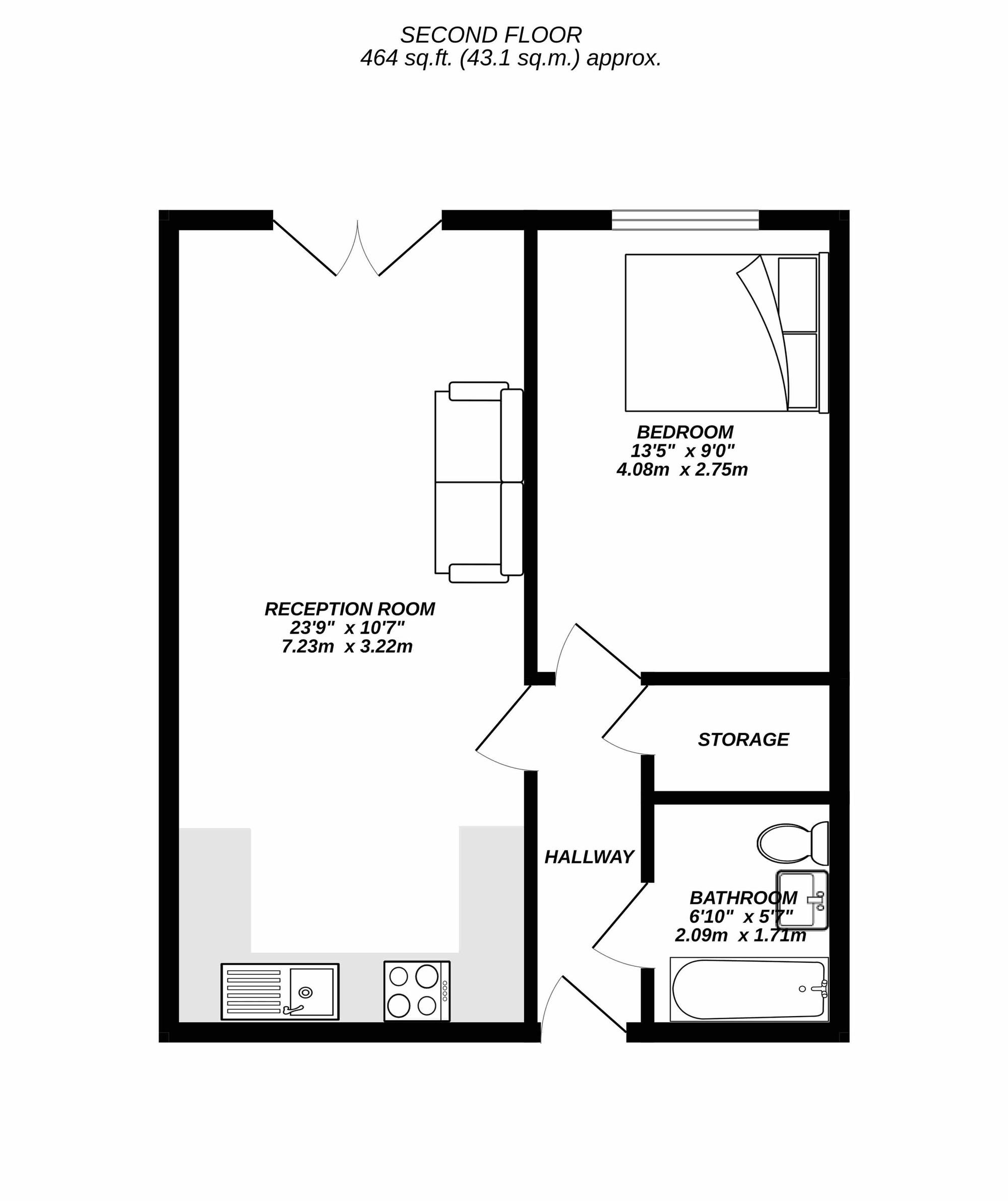 Flat 44, West Central 1a Stoke Road, Slough floorplan