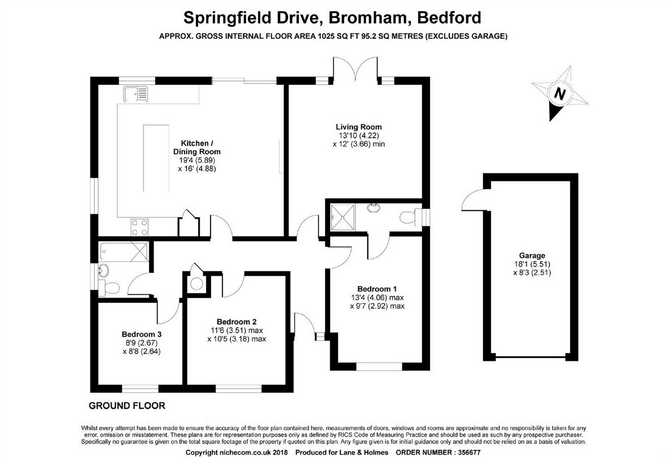 3 Bedrooms Detached bungalow for sale in Springfield Drive, Bromham, Bedford MK43