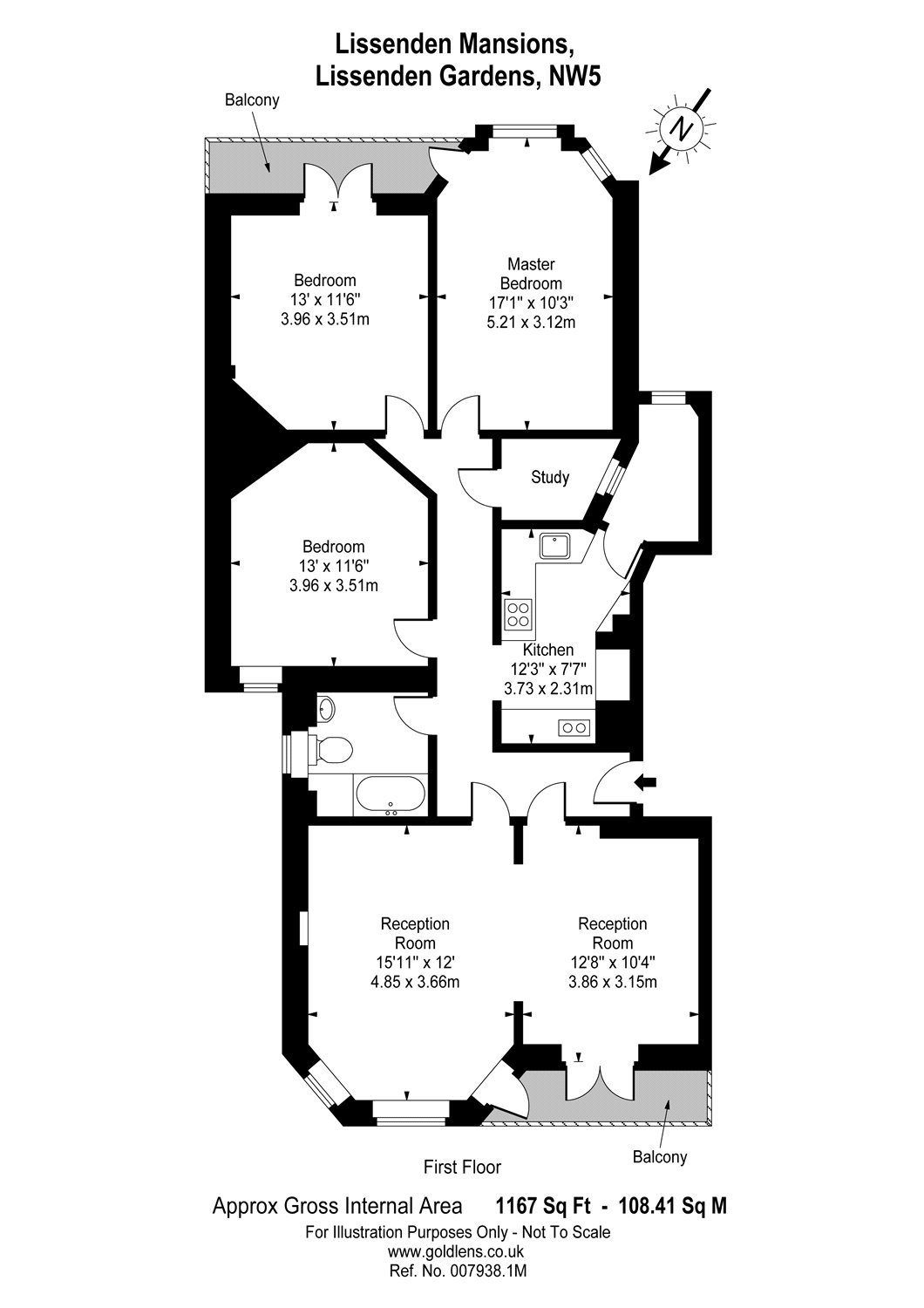 Lissenden Mansions, Lissenden Gardens, London NW5, 3 bedroom flat for sale 48206490
