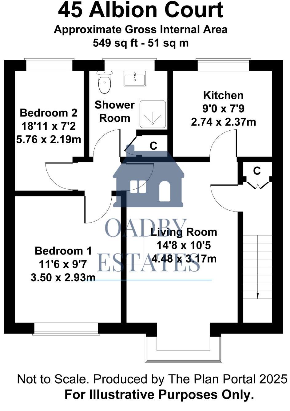 Flat 45, Albion Court, Albion Street, Leicester floorplan