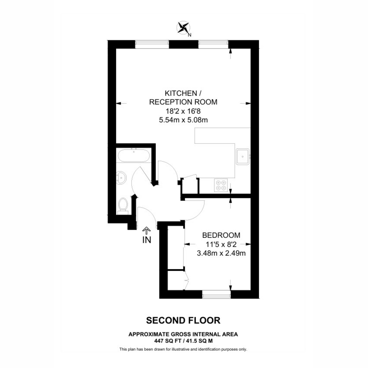 Flat Flat 2, 49, Fulham Broadway, London floorplan