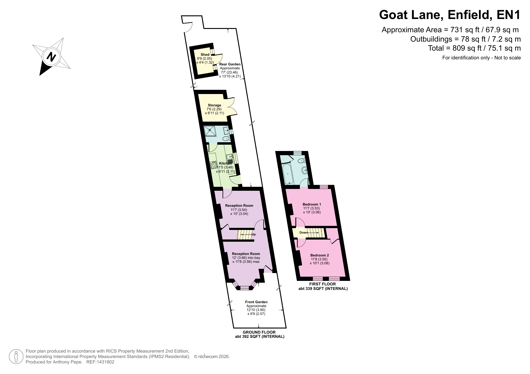 55, Goat Lane, Enfield floorplan