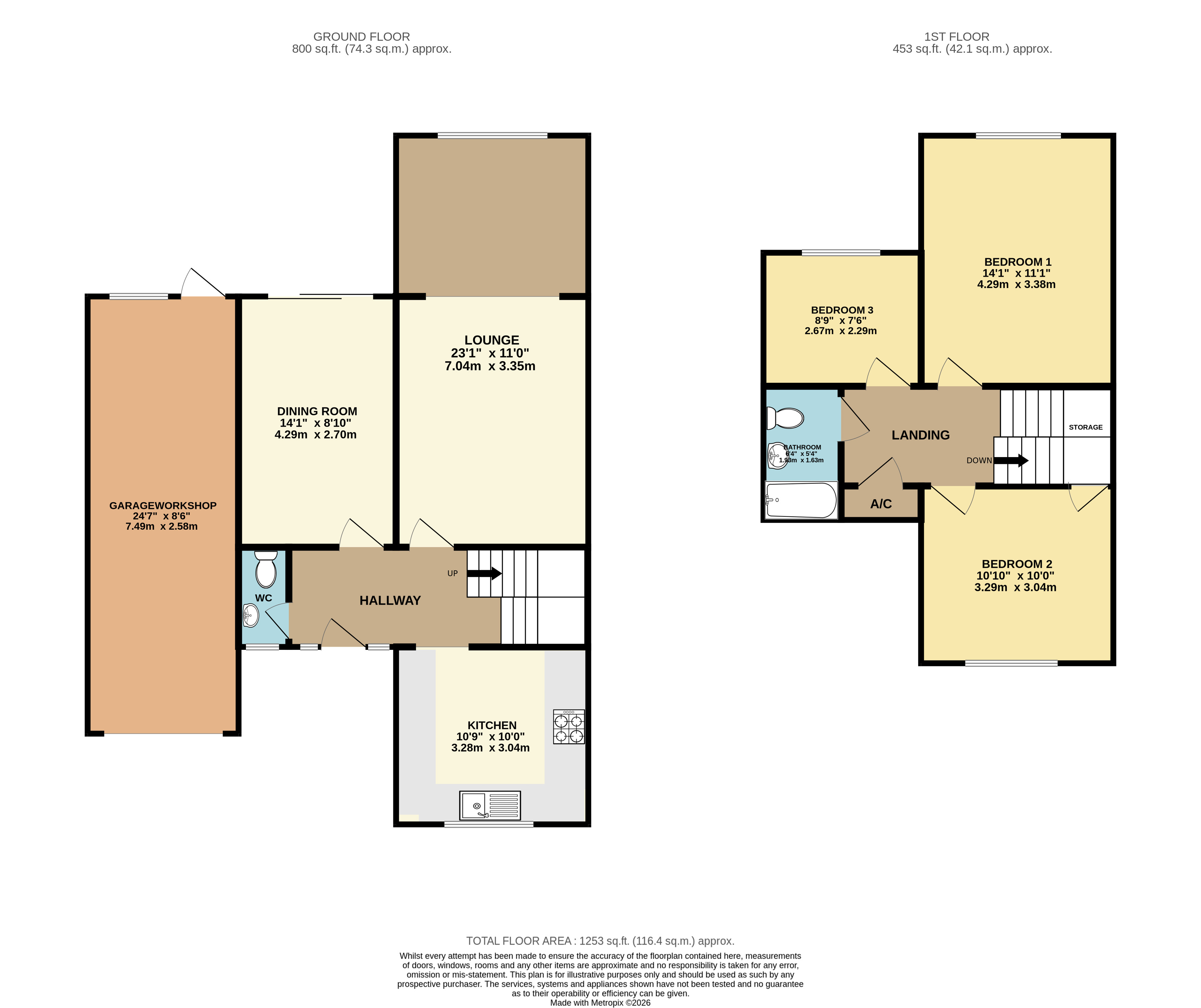 25, Seaford Close, Bedfordshire floorplan