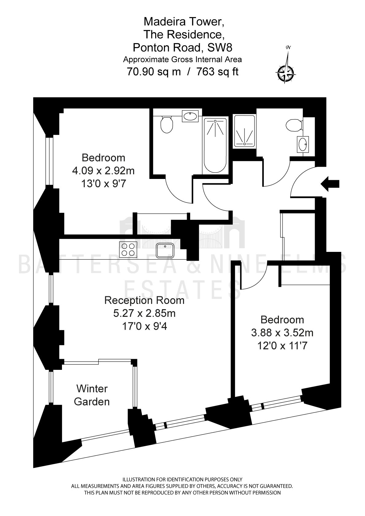 2 Bedrooms Flat to rent in The Residence, London SW11