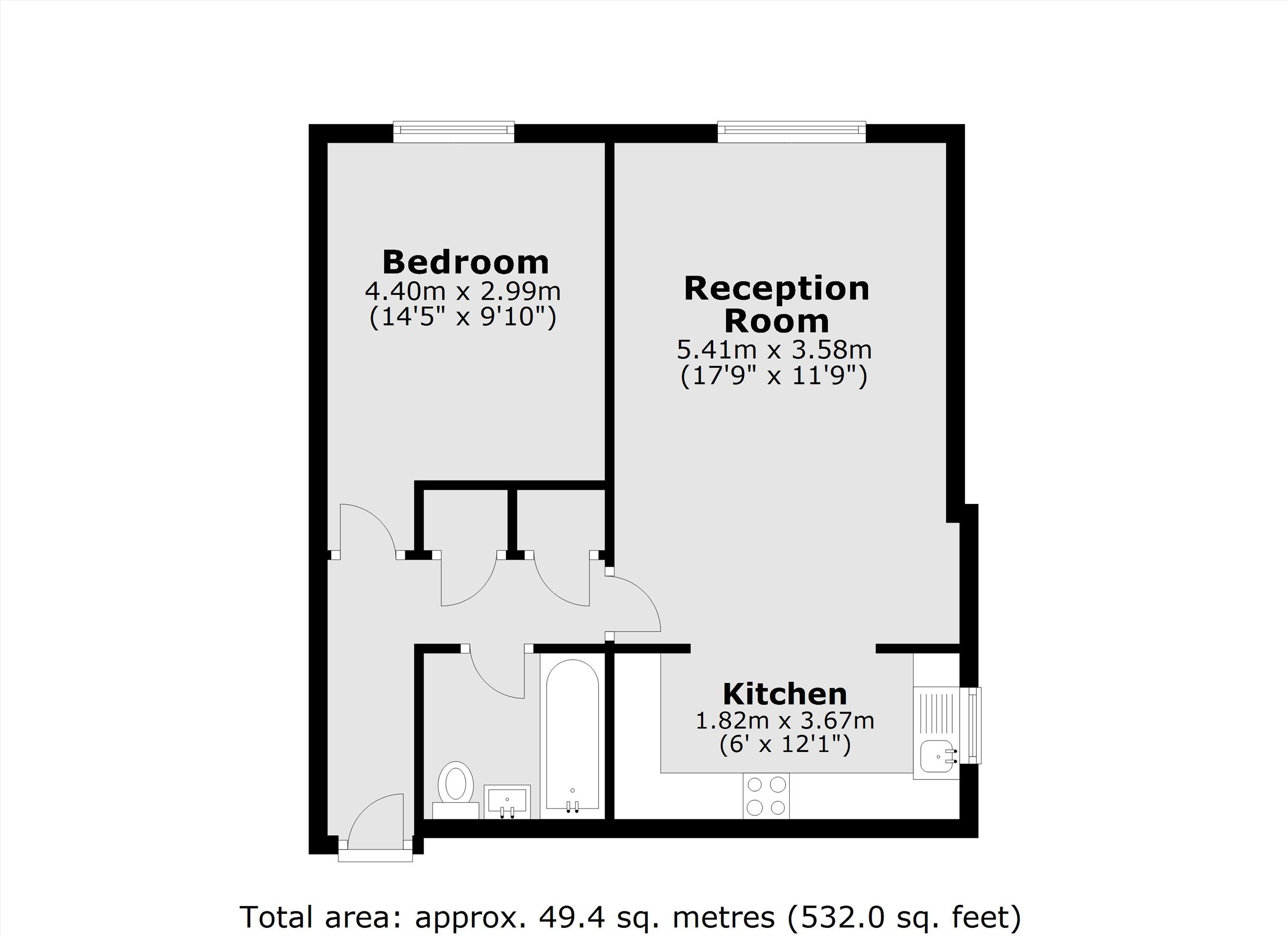 Flat 9, Belgravia House, 238, Kingston Road, Teddington floorplan