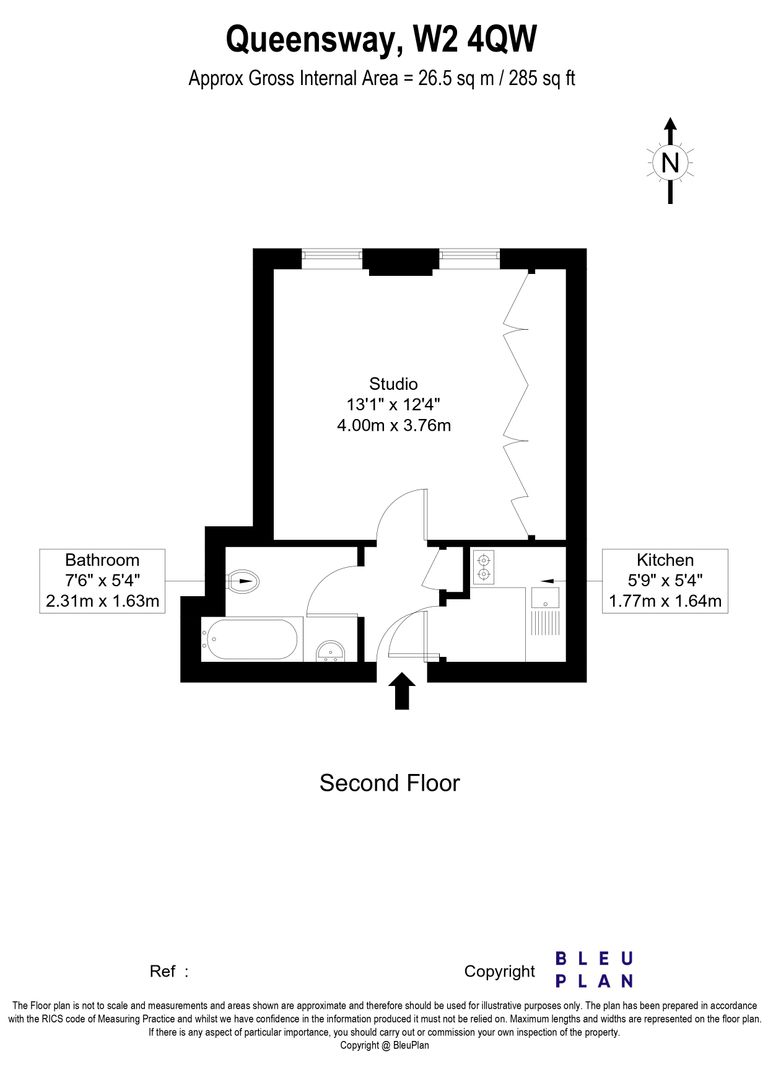 Flat 58 Queens Court, Queensway, London floorplan
