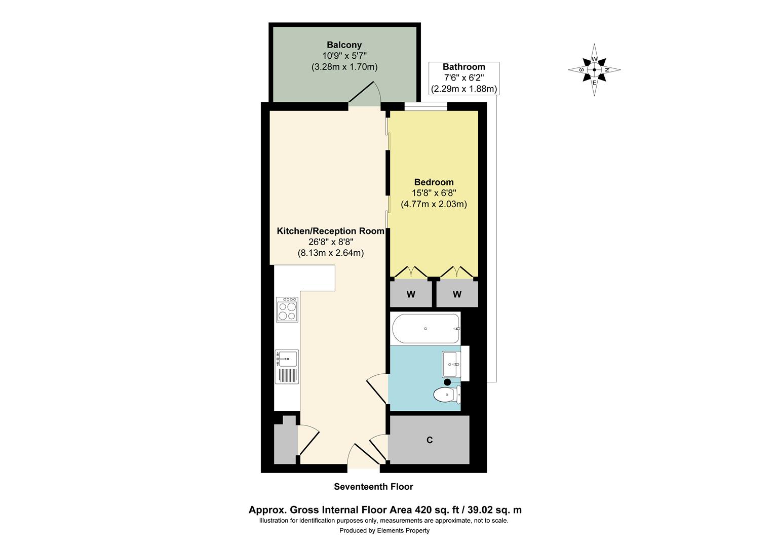 Flat 110, Duncombe House, Victory Parade, London floorplan
