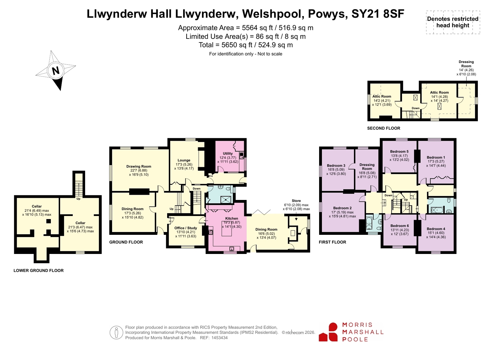 Llwynderw Hall,, Llwynderw, Powys floorplan
