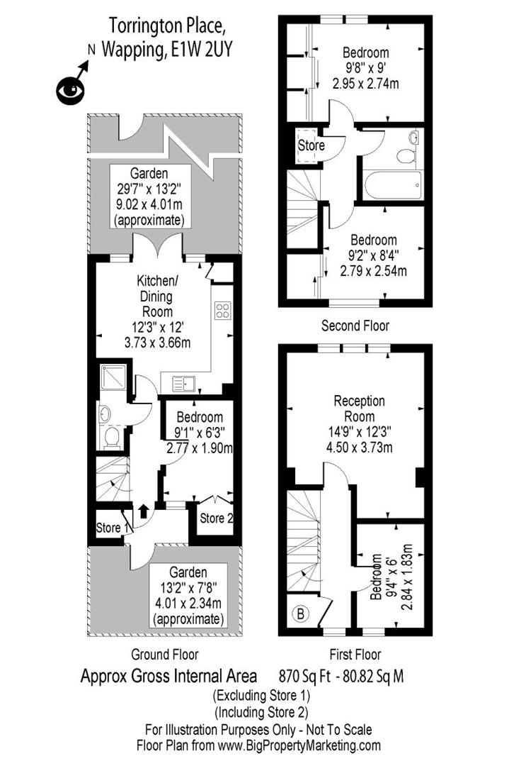 3 Bedrooms Town house to rent in Torrington Place, London E1W