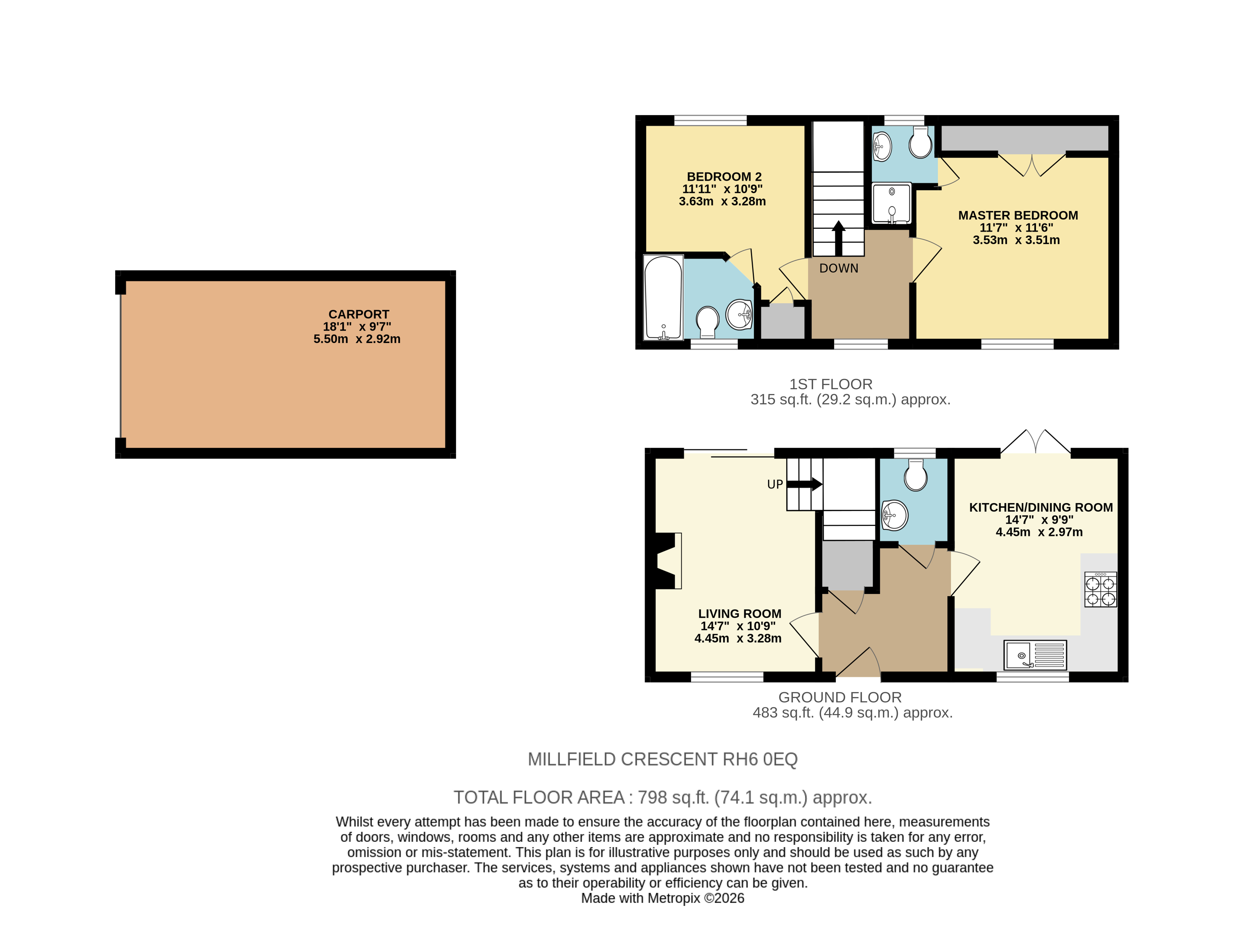 9, Millfields Crescent, Horley floorplan