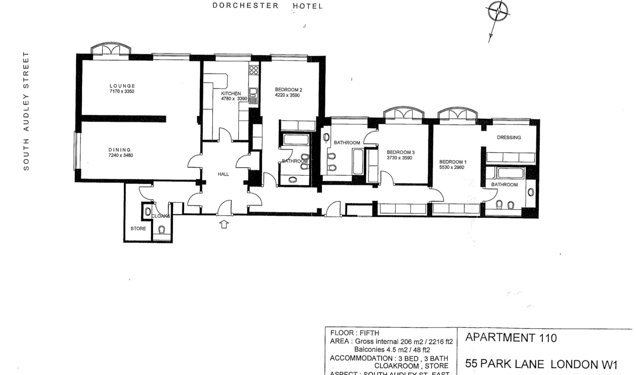 3 Bedrooms Flat to rent in Park Lane, London W1K