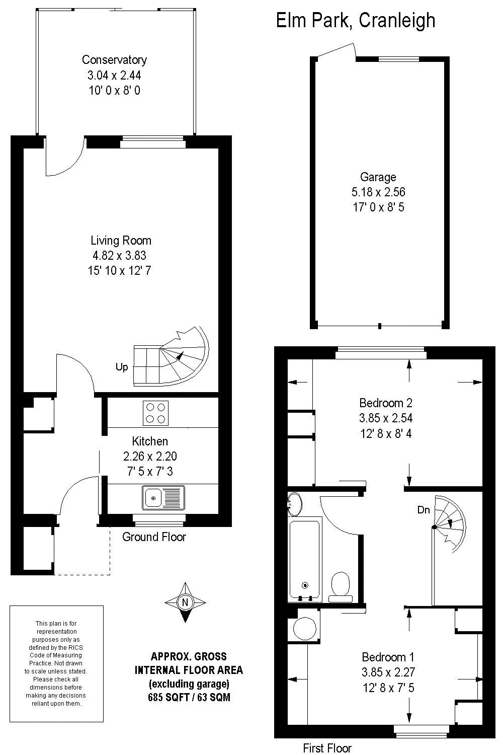 2 Bedrooms Terraced house to rent in Elm Park, Cranleigh GU6