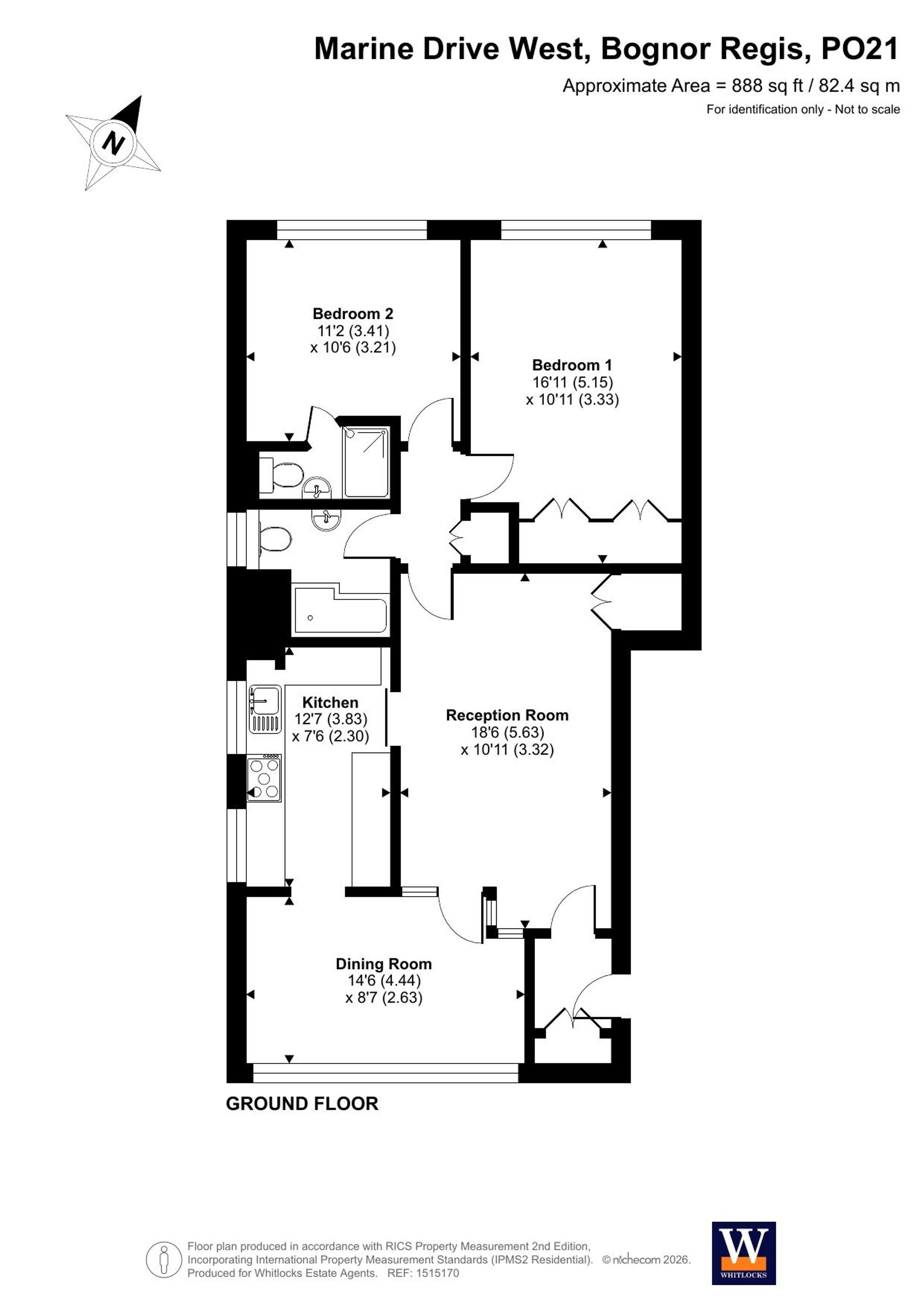 Flat 1, Jefferson Court, Bognor Regis floorplan