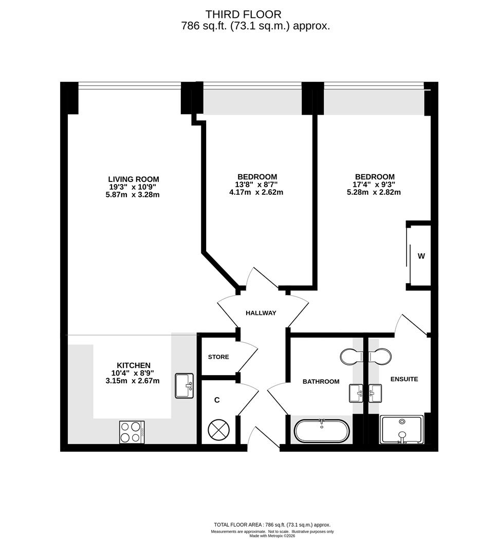 Flat 138, Central House, Eagle Way, Brentwood floorplan