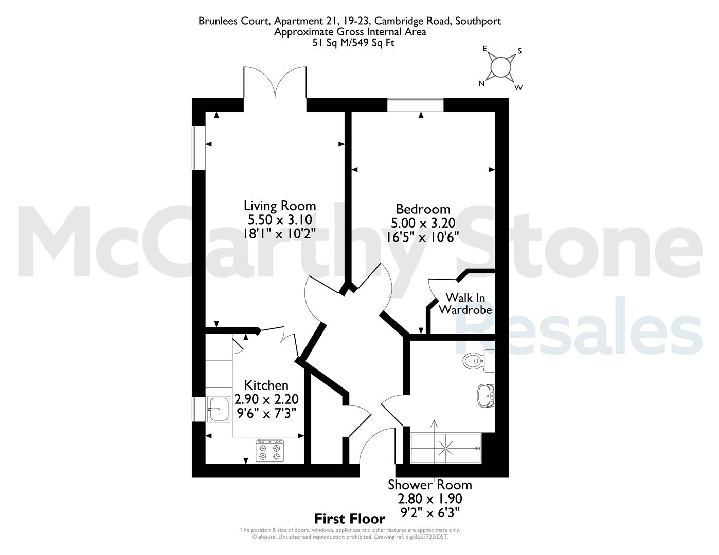 21 Brunlees Court, 19-23 Cambridge Road, Southport floorplan