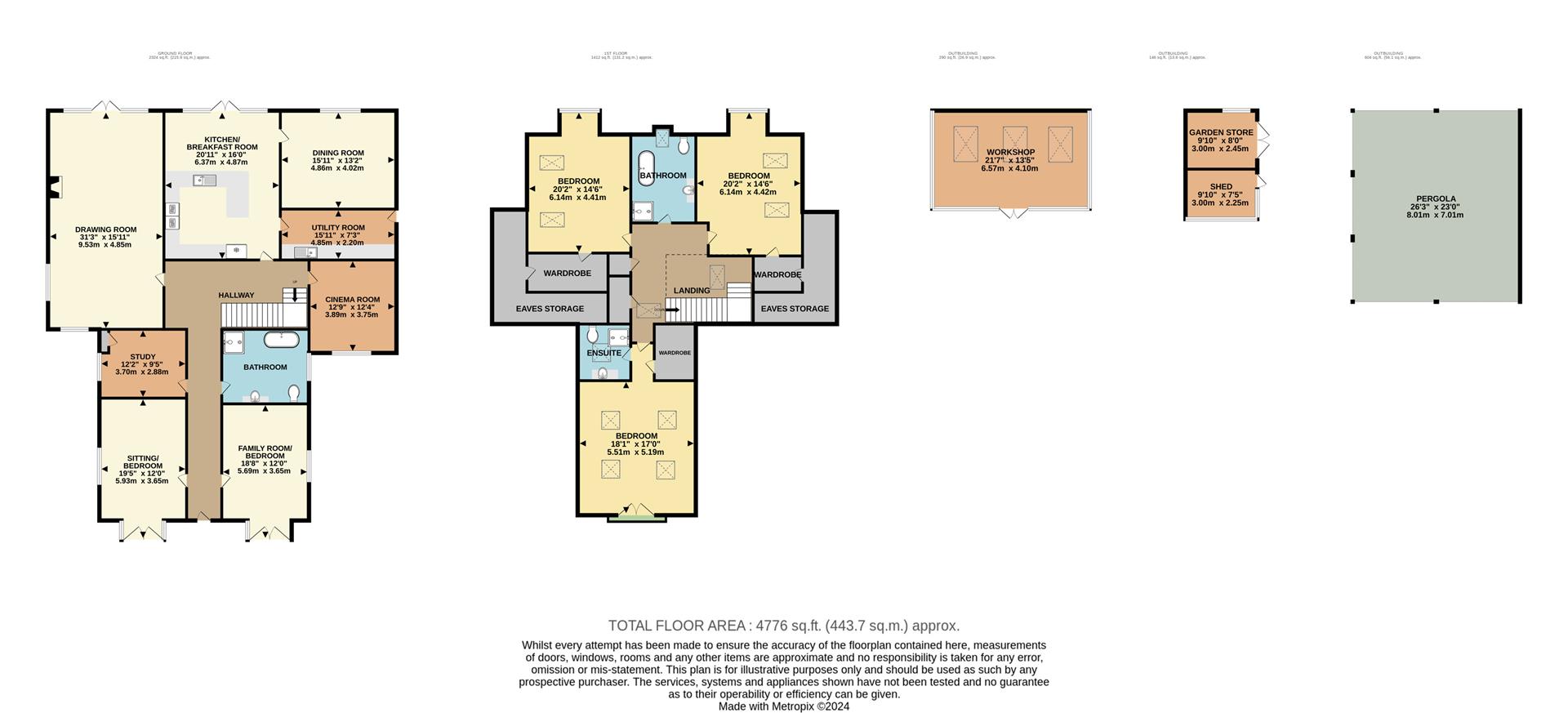 Sixpenny House, 105, Paynesfield Road, Tatsfield floorplan