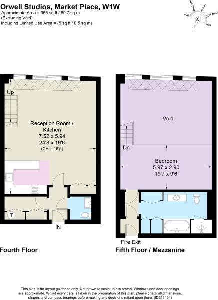 Flat 3 Orwell Studios, 24, Market Place, London floorplan