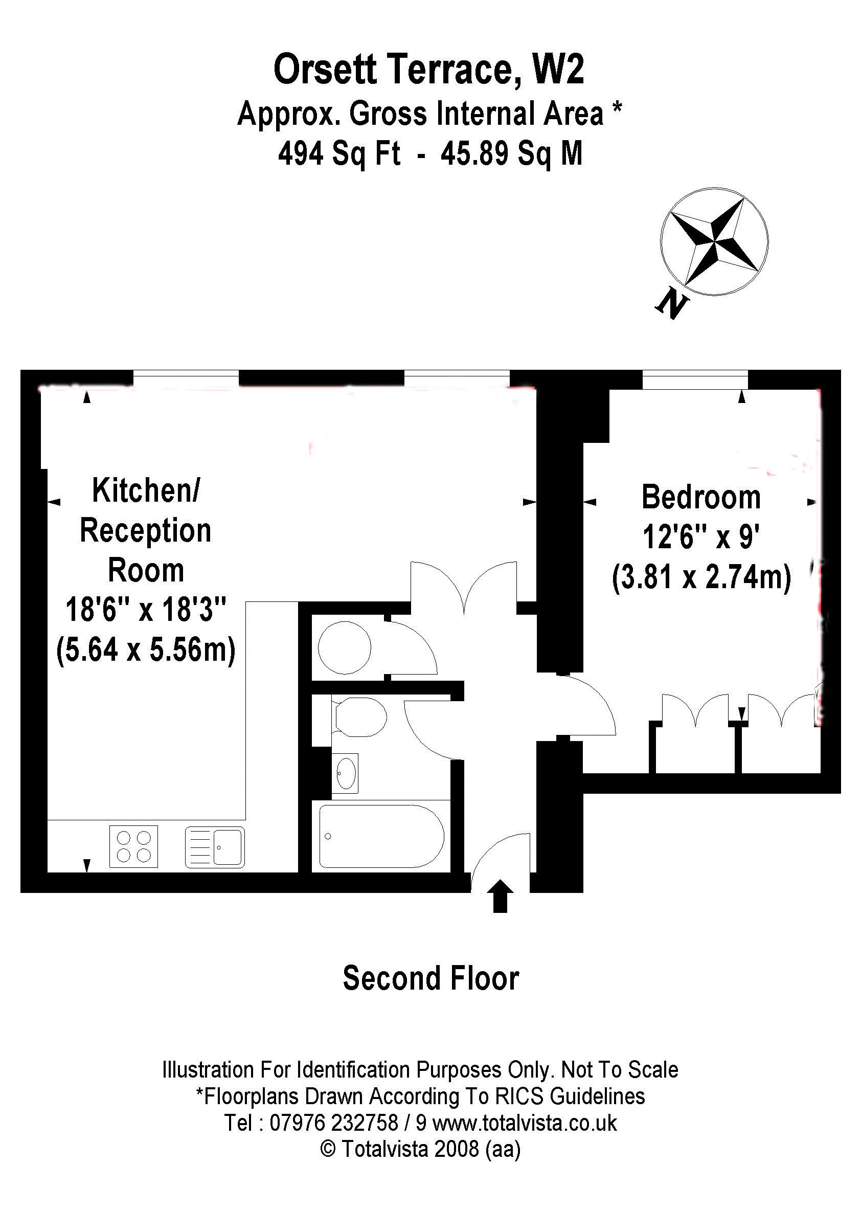Flat 20, 4, Orsett Terrace, Paddington floorplan