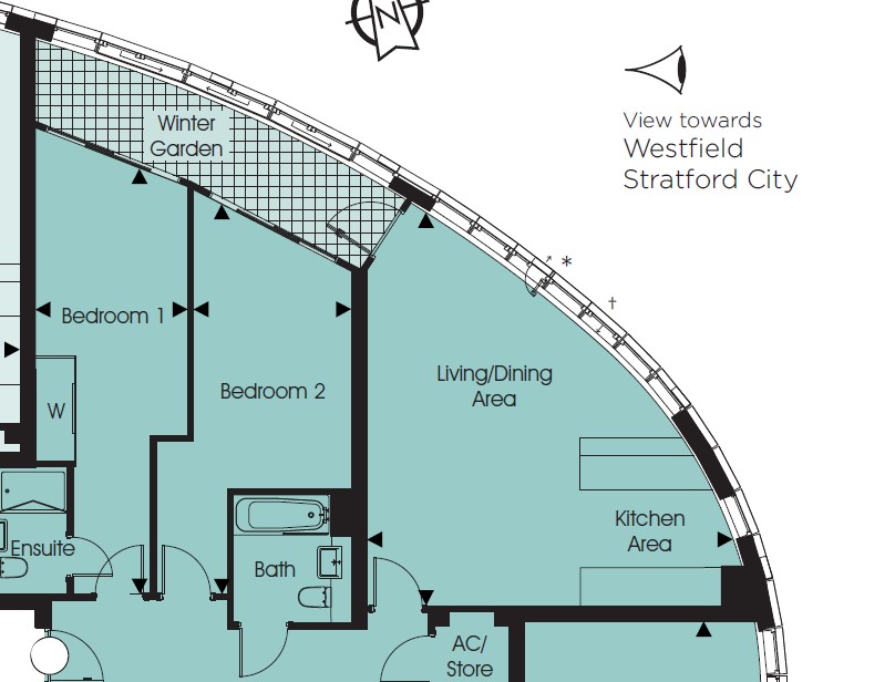 Apartment 103, Unex Tower, 7, Station Street, London floorplan