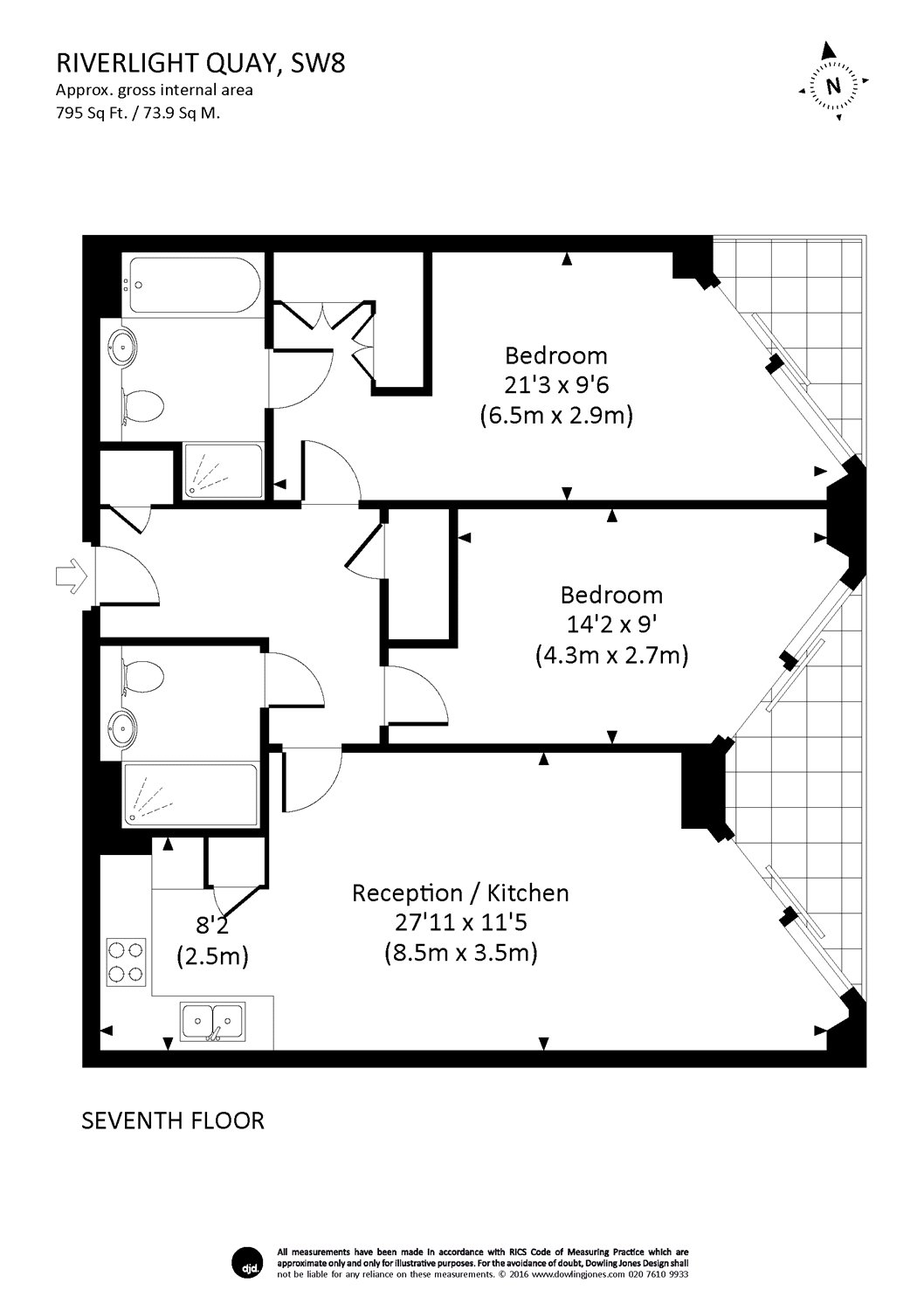 2 Bedrooms Flat to rent in Riverlight Quay, London SW11