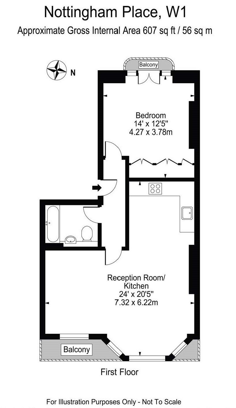 1 Bedrooms Flat to rent in Nottingham Place, London W1U