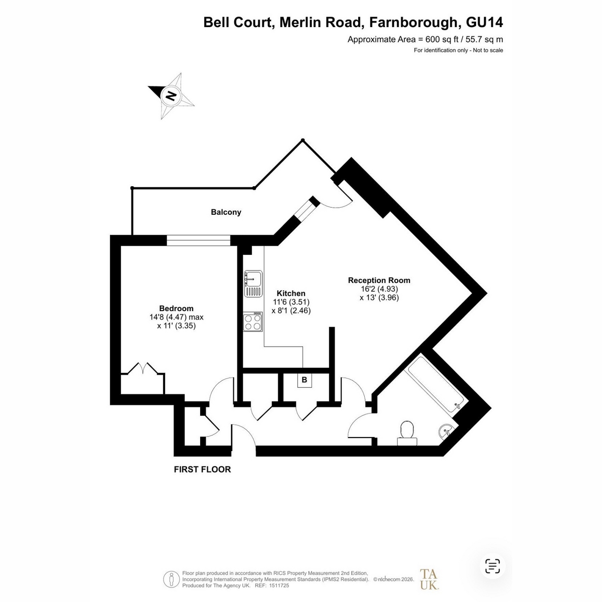 Flat 16, 1, Merlin Road, Farnborough floorplan